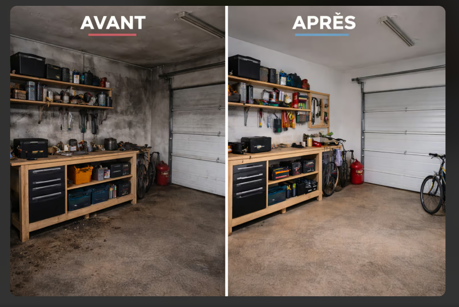 Exemple de travaux réalisés par Mister Débarras dans un atelier